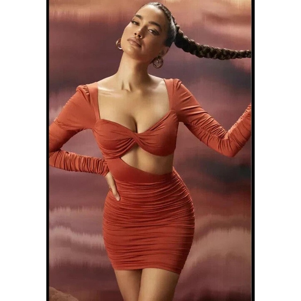 Softer Side Long Sleeve Cutout Mini Dress